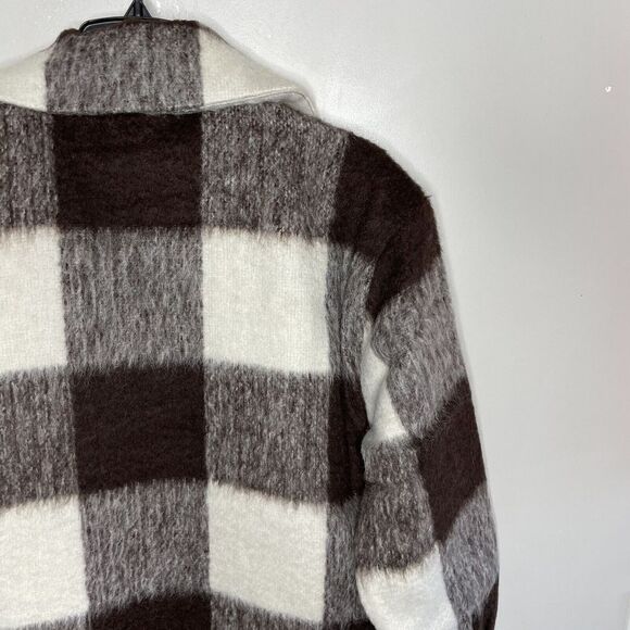 ABERCROMBIE & FITCH Womens Winterized Wool-Blend Shirt Jacket NEW $180 Brown L - Picture 12 of 16